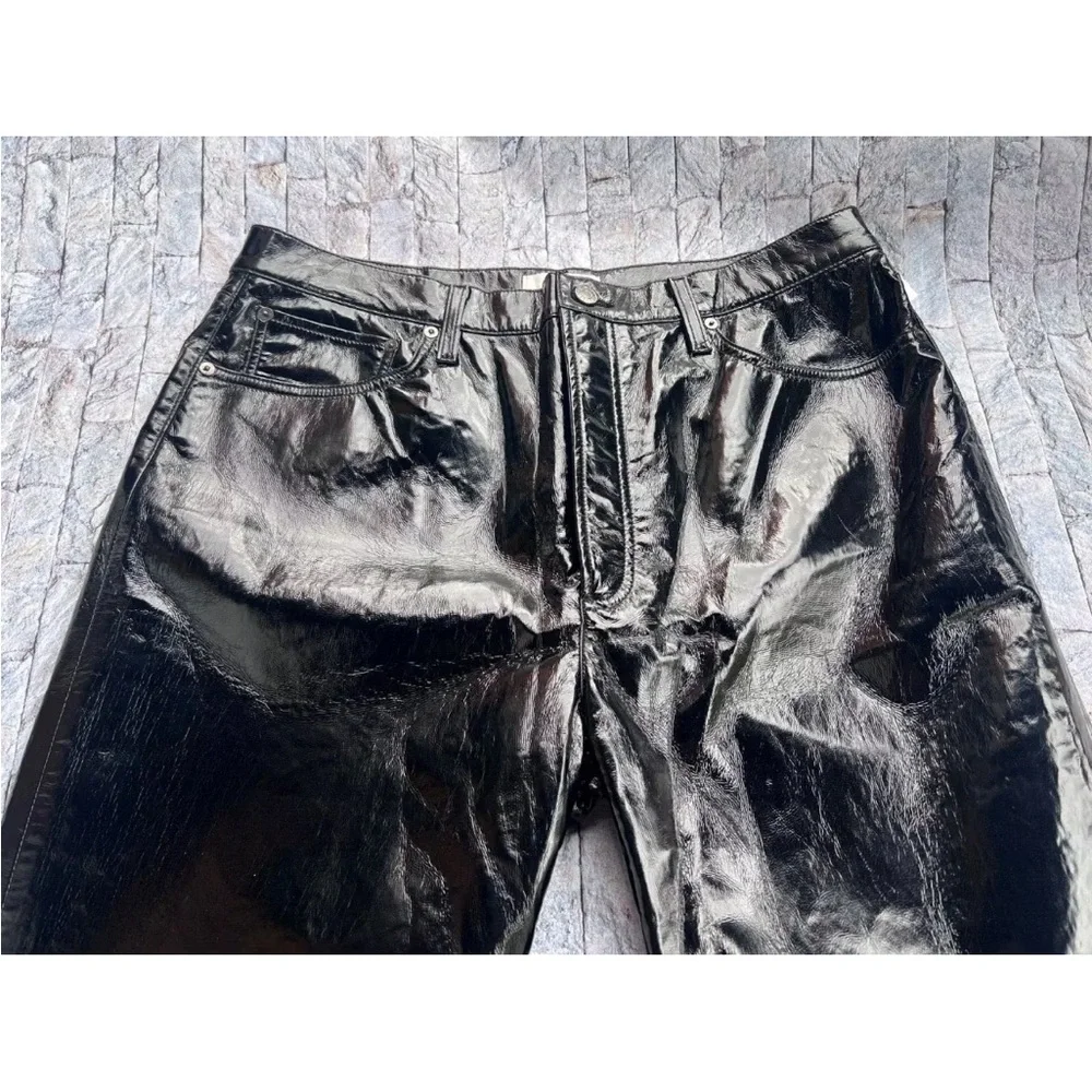 AGOLDE 90s Pinch Waist Recycled Leather Pants High Rise Detox Sz 34 - Picture 5 of 11